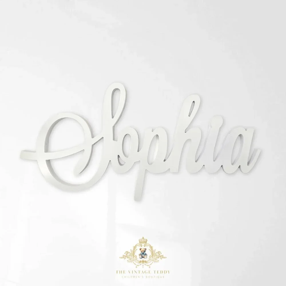 NWT Custom Personalized Wooden Child's Name Sign Nursery Kids Room Decor Sophia